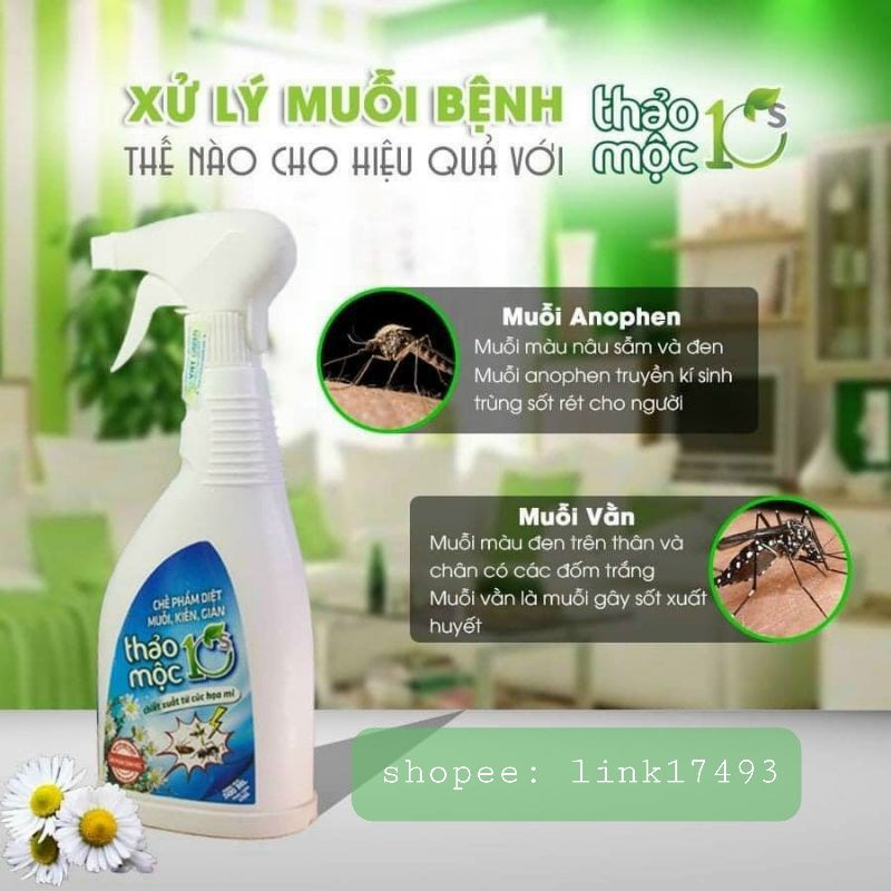 MỚI hương Bạc Hà - Thảo Mộc 10s - Trừ Muỗi Kiến Gián, an toàn với trẻ nhỏ, thân thiện môi trường