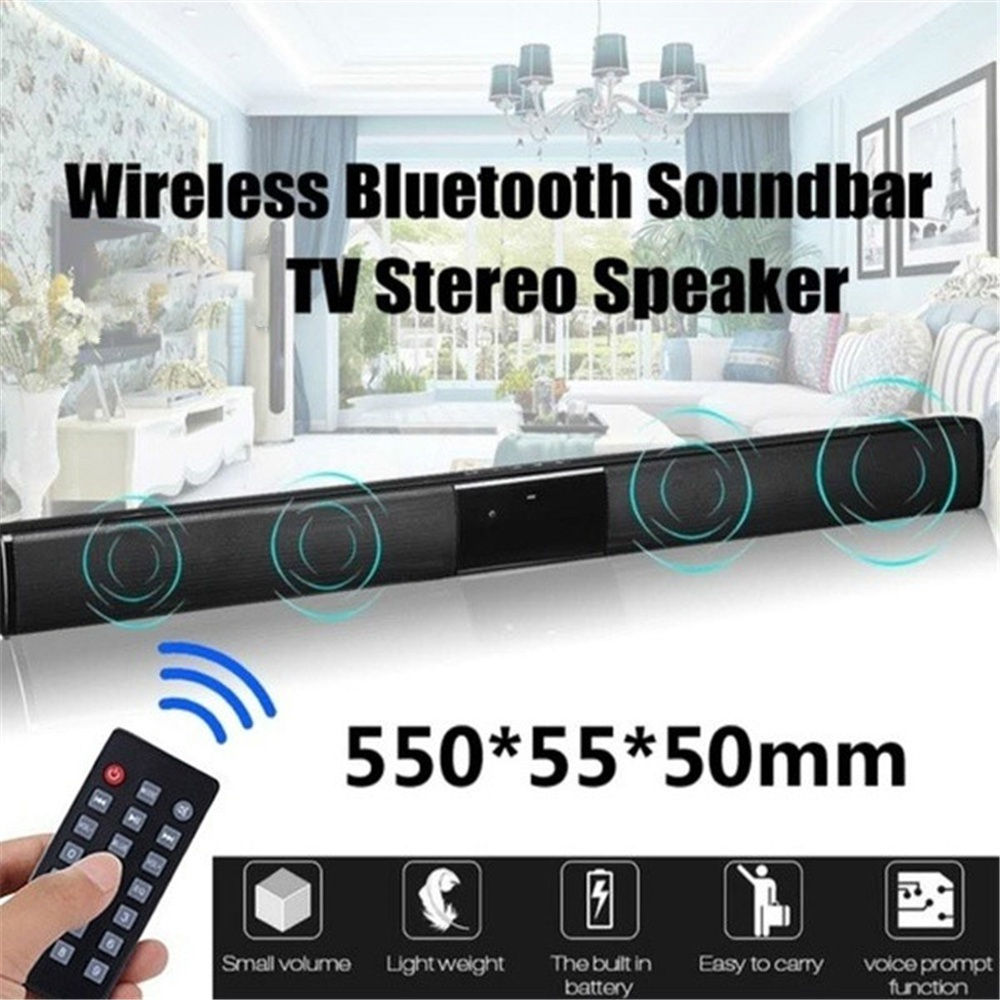 20W TV Sound Bar Wired and Wireless Bluetooth Home Surround SoundBar for PC Theater TV Speaker