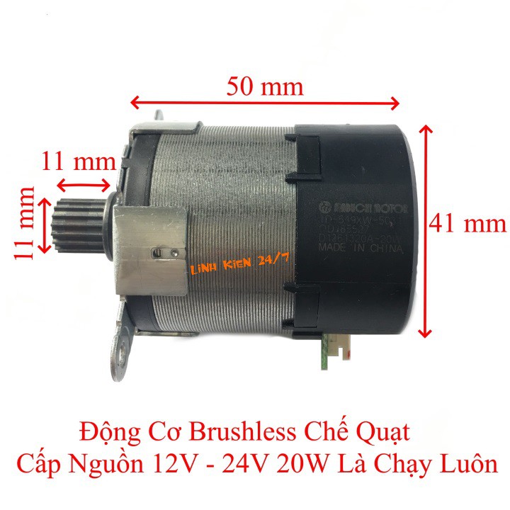 Động Cơ Brushless Siêu Khỏe 20W Cấp Nguồn 12V-24V Là Chạy Luôn