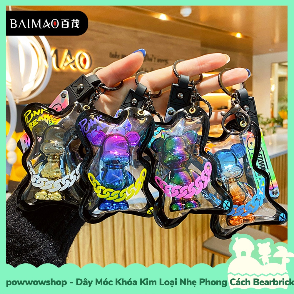 [Sẵn VN - Hỏa Tốc] Dây Móc Khóa Kim Loại Nhẹ + PVC Phong Cách Bearbrick Beat UP