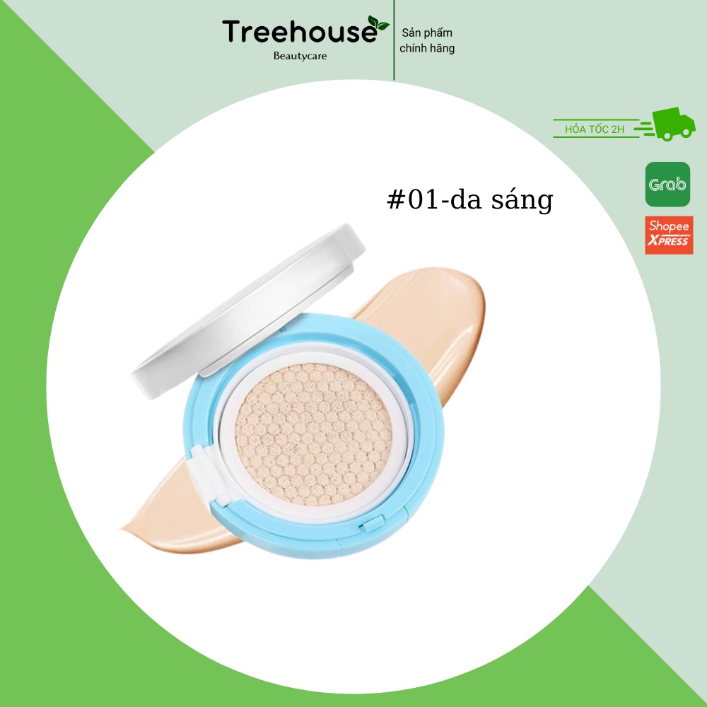 Phấn nước Cushion BB Cream Lameila hộp màu xanh hoạ tiết chiếc ô TREEHOUSE SHOP