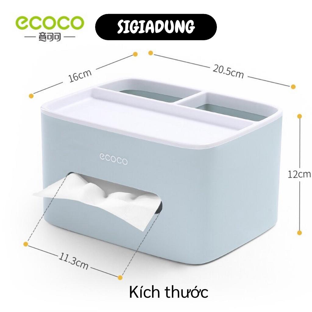 [SGD] Hộp Đựng Giấy Ăn - Hộp Đựng Khăn Giấy Ecoco Có Ngăn Để Đồ, Trang Trí Nhà 8516