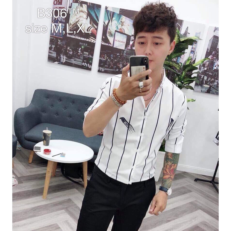 Áo Sơ Mi Kẻ Sọc Nam Tay Dài ANH DUY SHOP SMS06