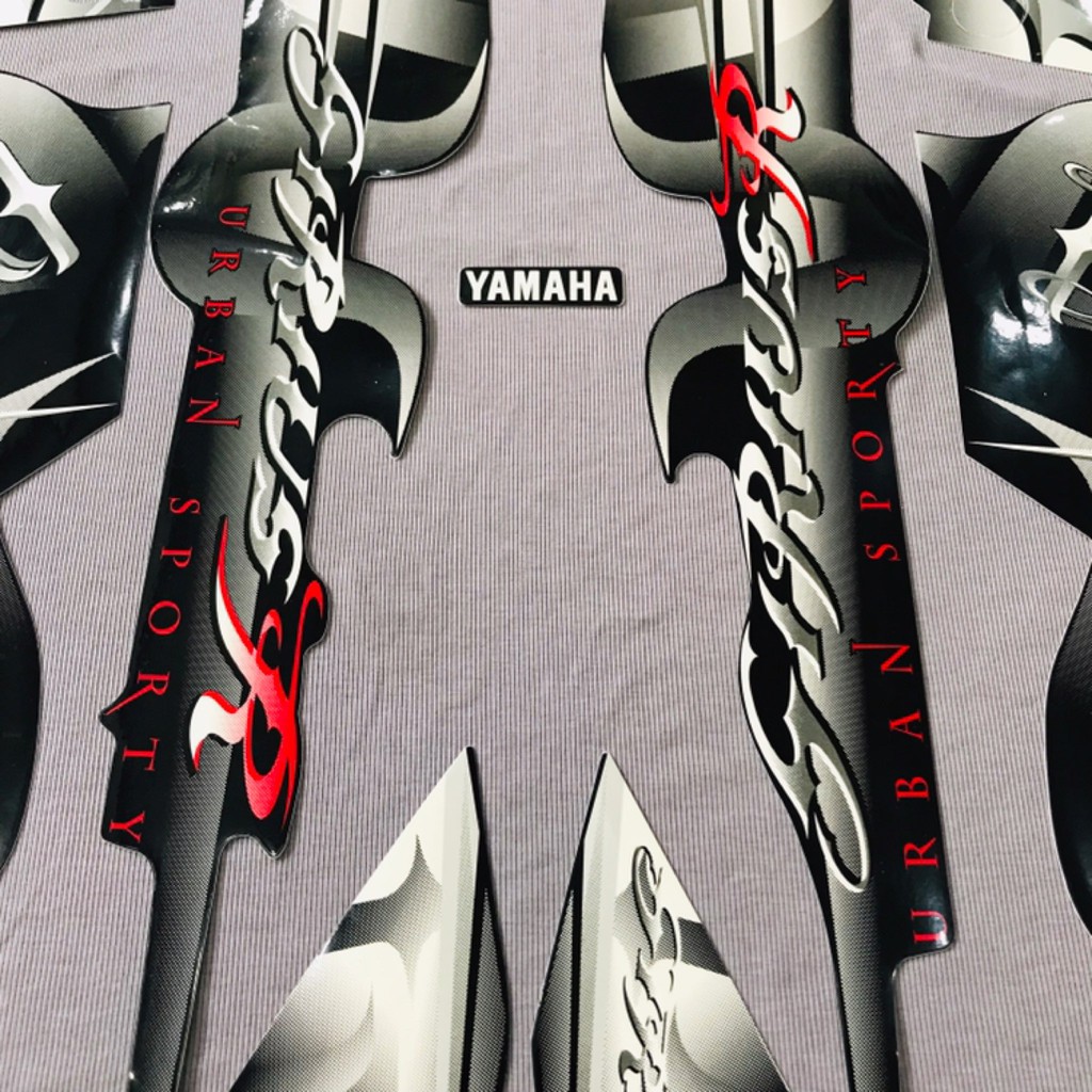 Nguyên bộ tem rời 3 lớp zin thái dán xe máy Yamaha Sirius 2011 màu bạc