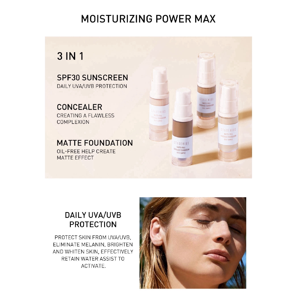 [Hàng mới về] Kem nền Stagenius SPF30 7ml che phủ toàn diện với hiệu ứng lì tinh tế che khuyết điểm hiệu quả | BigBuy360 - bigbuy360.vn