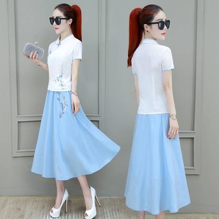 Sườn xám ăn mặc retro kiểu mới xẻ tà