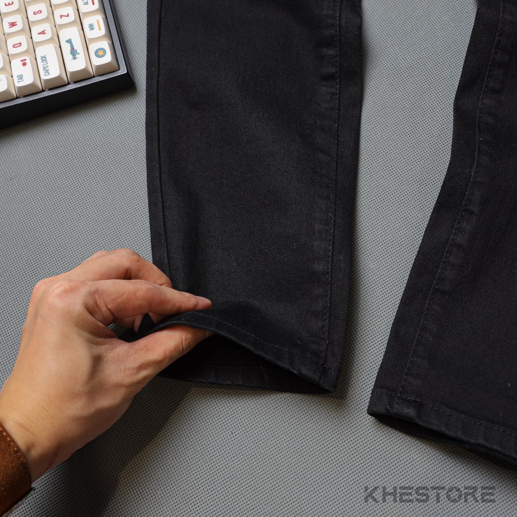 Quần Jeans Nam Khestore 8929 , Jeans Trơn Đen Phong Cách Hàn Quốc | BigBuy360 - bigbuy360.vn