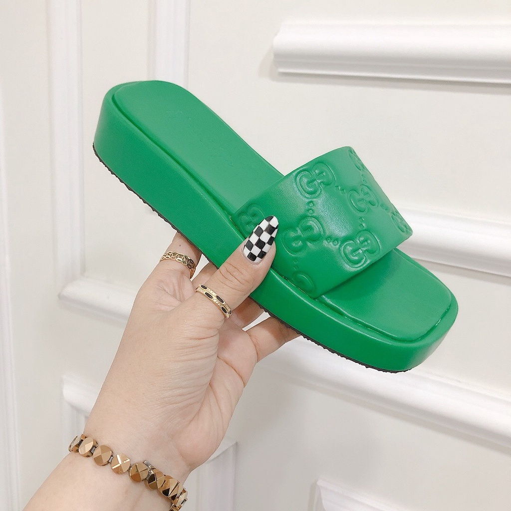 Dép Quai Ngang Nữ 3p In Nhiệt GG  Siêu Xinh Chất Mịn Đế Mềm Đi Cực Êm - Chị Chảnh Store