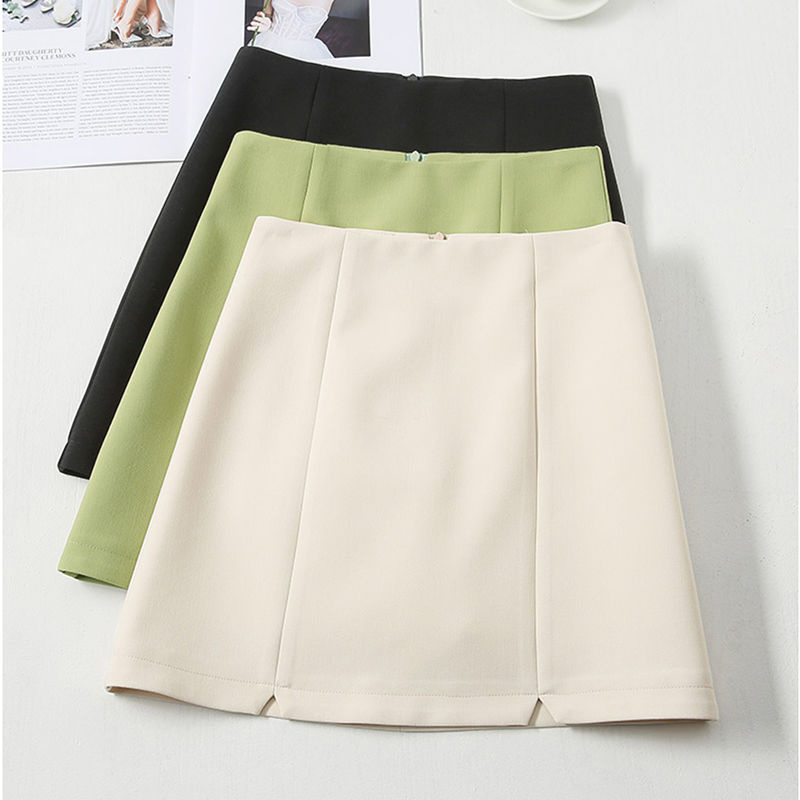 Chân váy dáng chữ A vải voan lưng cao tùy chọn màu sắc size S-3XL