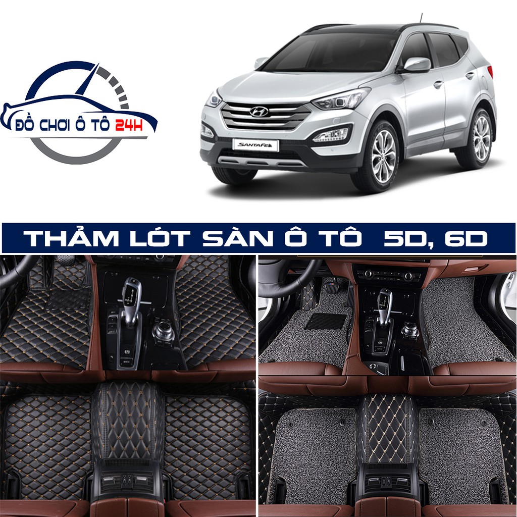 Thảm lót sàn ô tô 5D,6D Hyundai Santafe 2014-2018