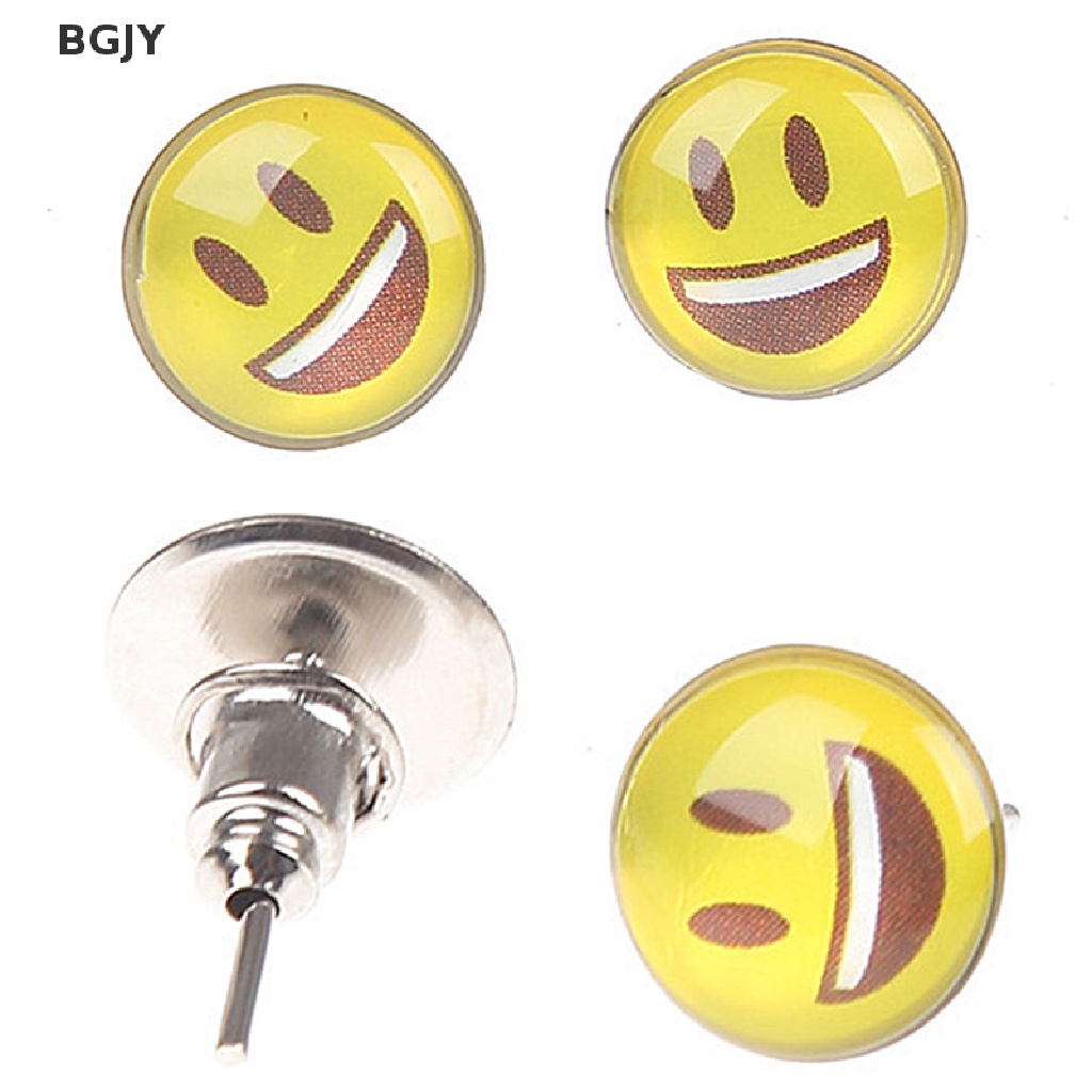 Set 36 Đôi Khuyên Tai Tròn Hình Mặt Cười Emoji Dễ Thương Mới