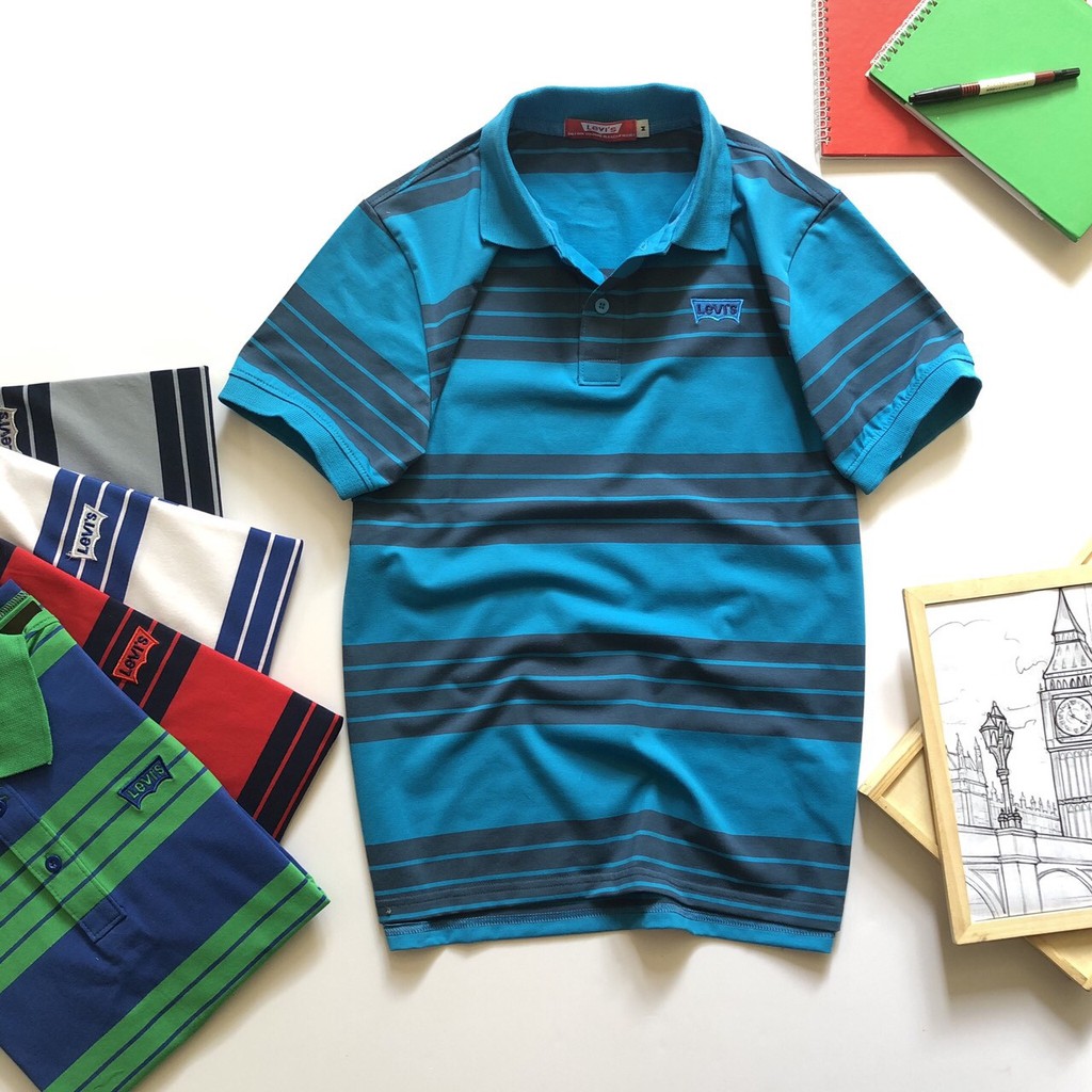 ÁO THUN NAM CAO CẤP CỔ BẺ SỌC | BigBuy360 - bigbuy360.vn