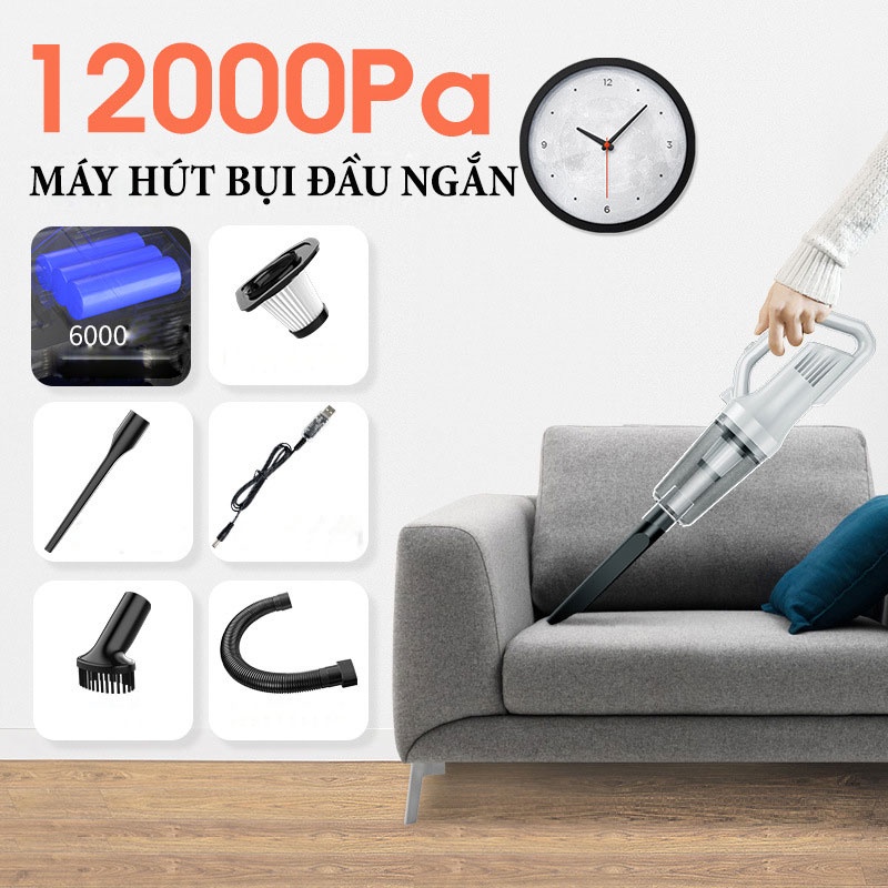 Máy Hút Bụi Không Dây Cầm Tay Đa Chức Năng  - Có Thể Hút Bụi Trên Ô Tô,Và Nhà,Công Suất Lớn Làm Sạch Mọi Ngóc Ngách Ver5