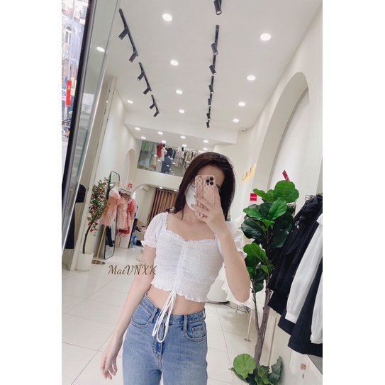 Áo croptop rút dây vnxk