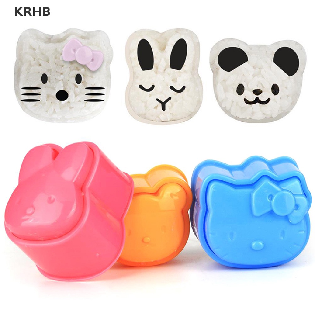 Set 3 Khuôn Làm Cơm Nắm Hình Gấu / Thỏ Dễ Thương Mới