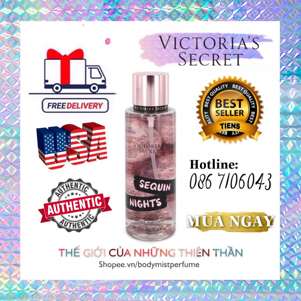 𝗕𝗢𝗗𝗬𝗠𝗜𝗦𝗧𝗣𝗘𝗥𝗙𝗨𝗠𝗘⚜️Xịt Thơm Body Victoria’s Secret Sequin Nights 250ml