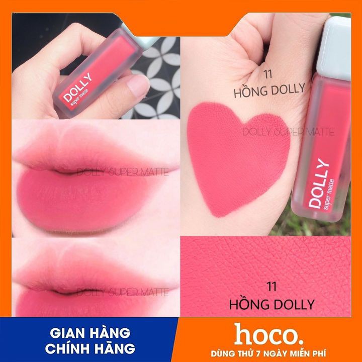 Son Dolly Super Matte ko chì mềm môi đang hot(màu hồng Dolly)