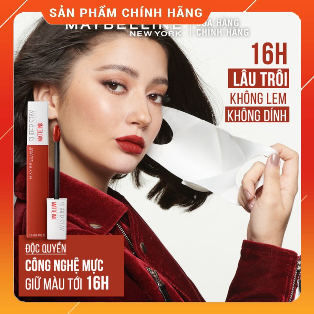 [CHẤT LƯỢNG] Son Kem Lì 16h Lâu Trôi Maybelline New York Super Stay Matte Ink City Edition Lipstick 5ml