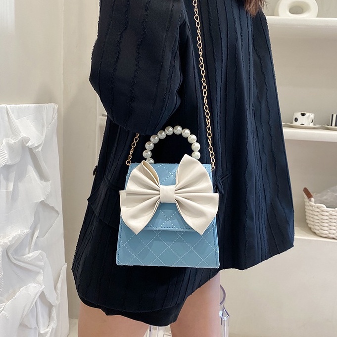 Túi đeo chéo thêu hình nơ đính ngọc trai thời trang cho nữ