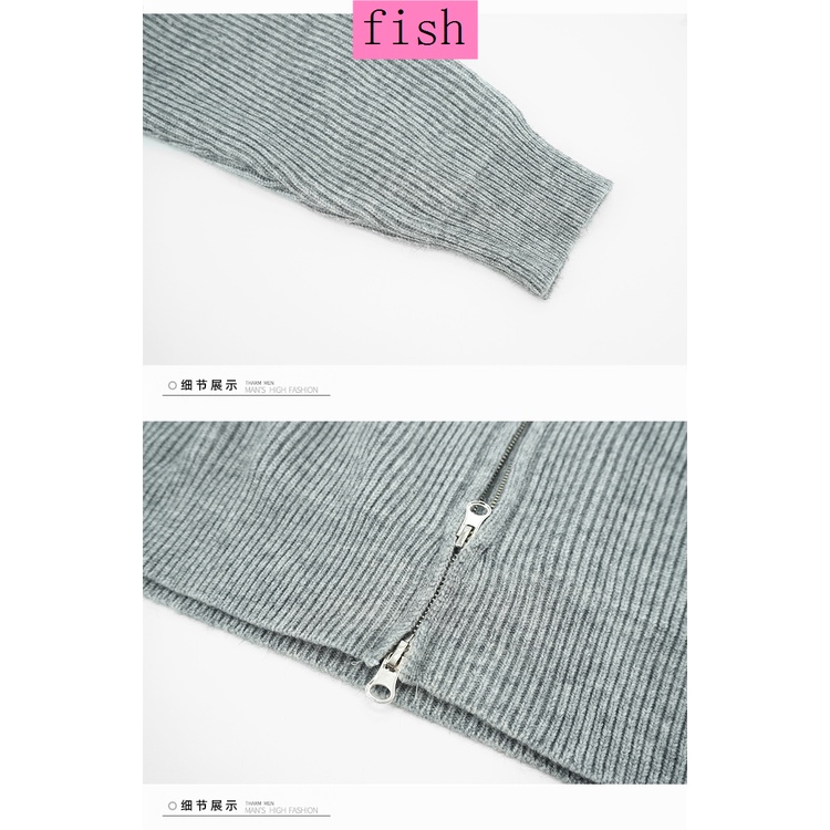 Áo khoác cardigan dệt kim màu trơn đơn giản dễ phối đồ thời trang thu đông kiểu Hàn Quốc / Nhật Bản cho nam