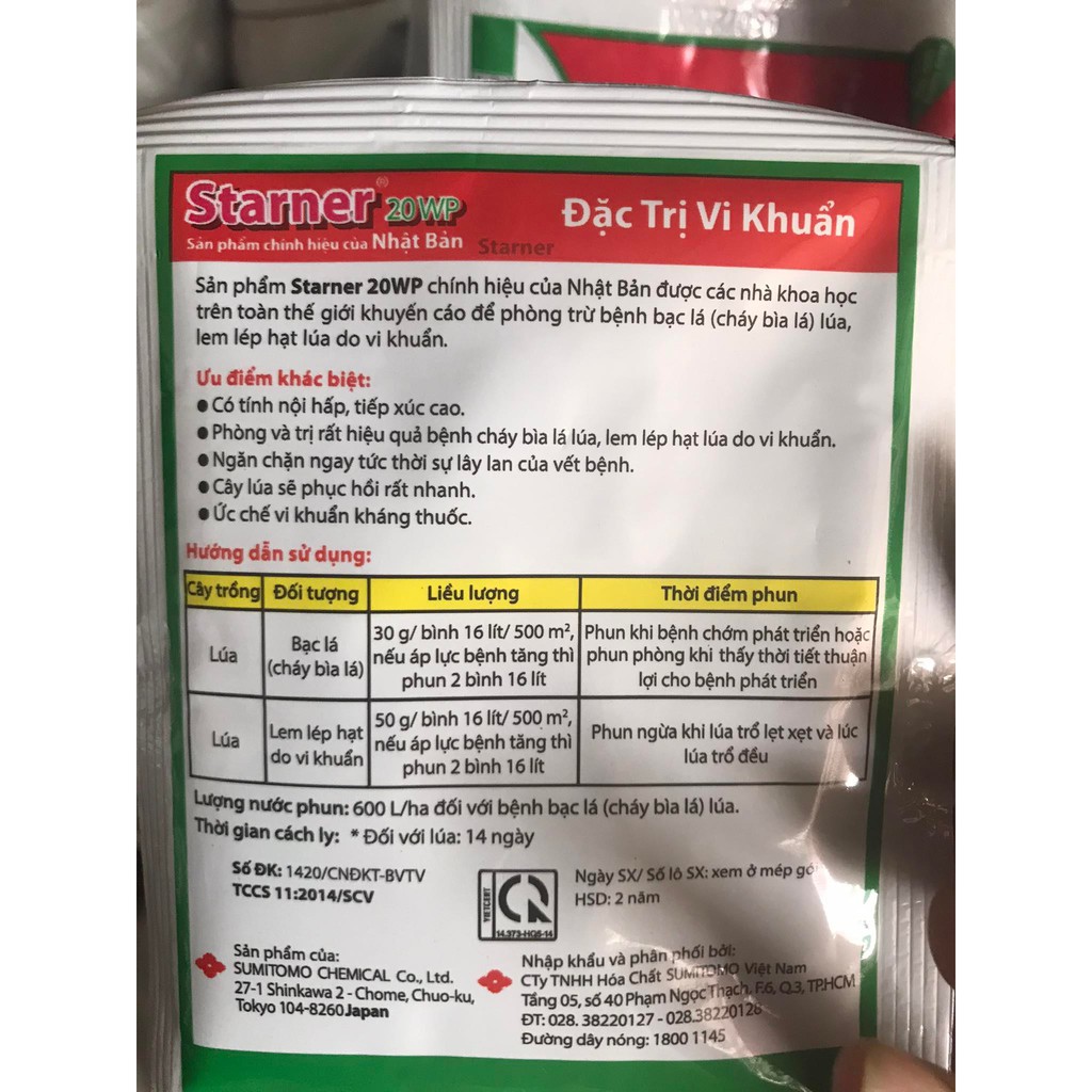 5 gói thuốc trị thối do vi khuẩn Staner 20WP