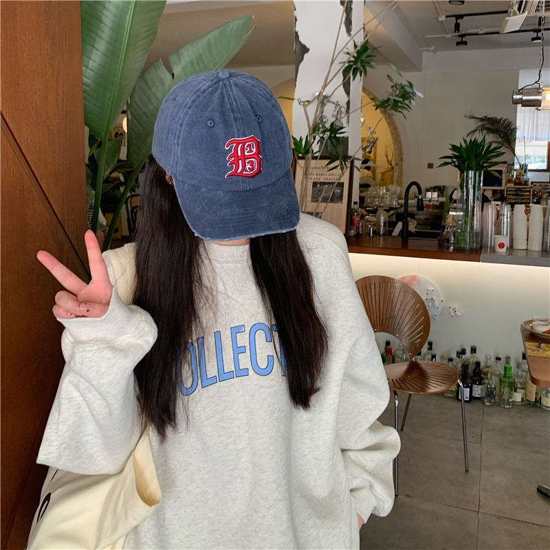 Mũ Lưỡi Trai In Chữ Phong Cách Vintage Cá Tính Cho Nữ