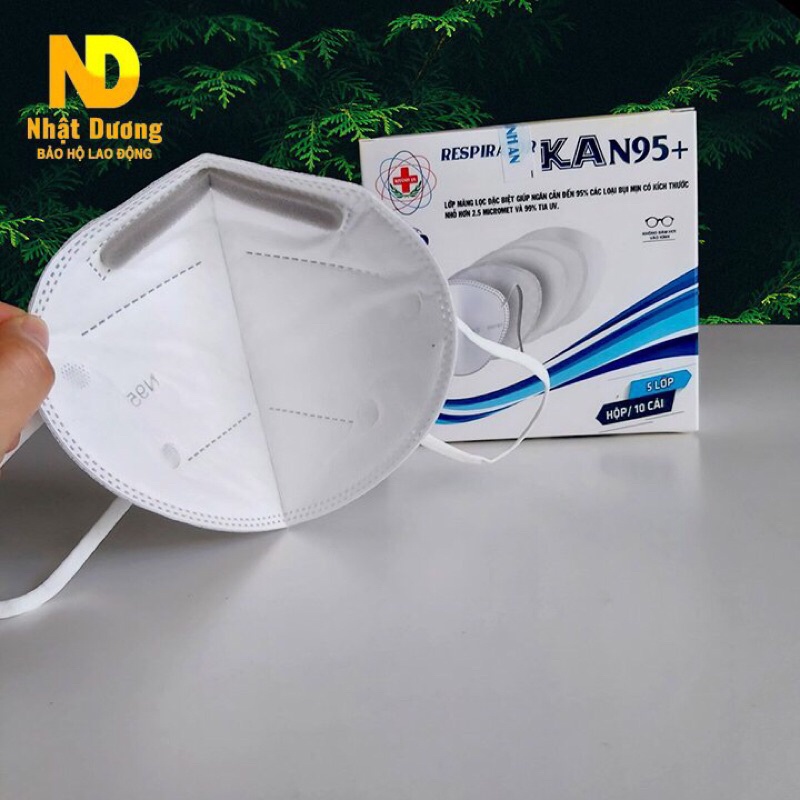 Khẩu trang y tế N95 chính hãng 5 lớp kháng khuẩn Khánh An hộp 10 cái có mút đệm mũi êm ngăn 95% vi khuẩn