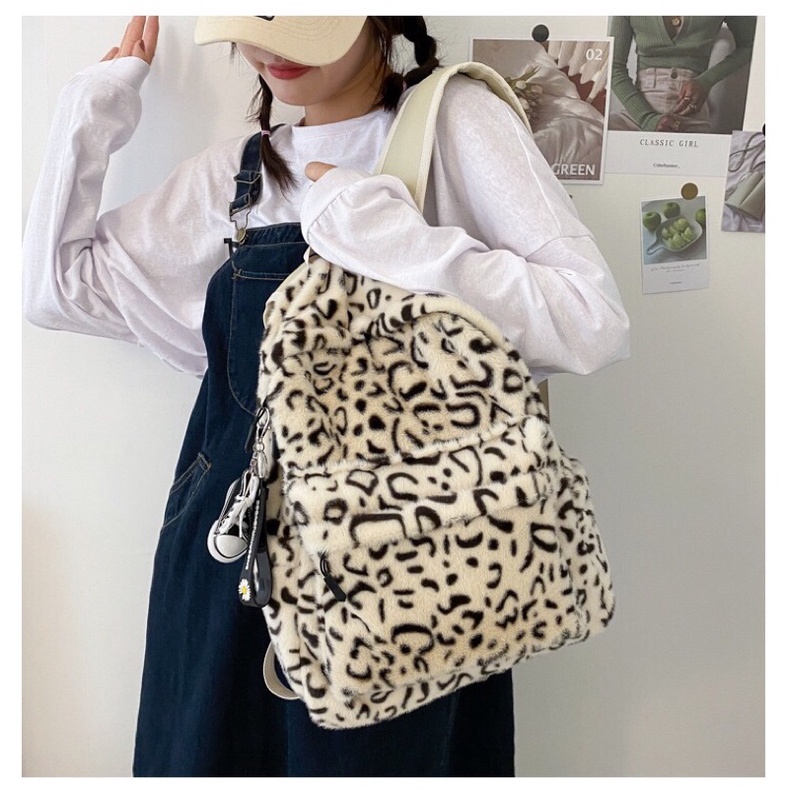 Balo đi học hoạ tiết da báo