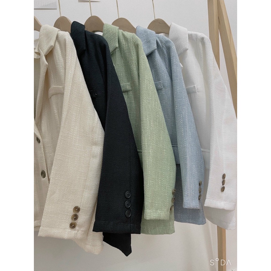 Áo blazer dài tay, áo vest dạ khoác ngoài phong cách Hàn Quốc 1 lớp