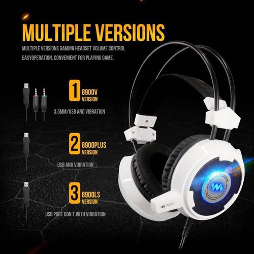 Tai nghe Game Thủ, có Mic, Wang Ming 8900L Tai Nghe Gaming, Tai nghe chơi game có Led I Headphone WangMing 8900L LED