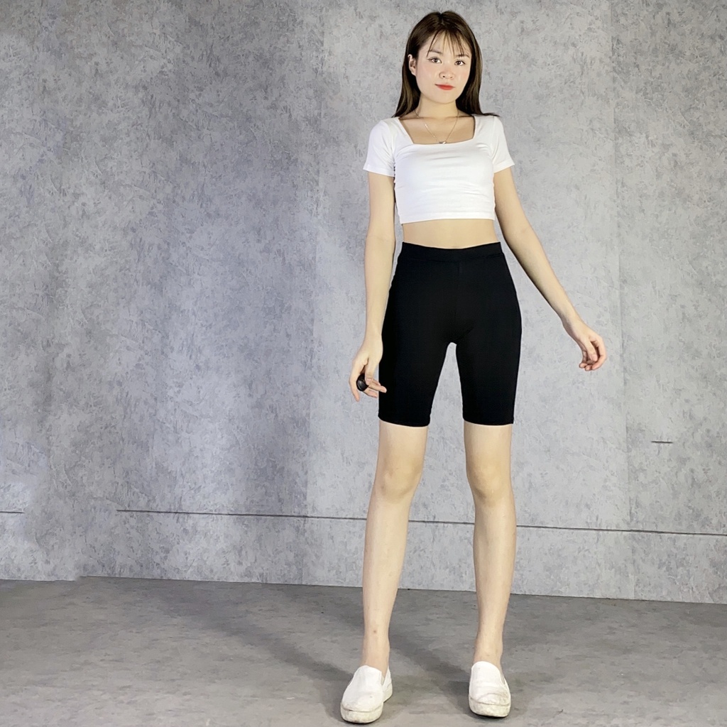Quần Legging Đùi cạp chun lưng chun co giãn mềm mịn siêu hot QLG001