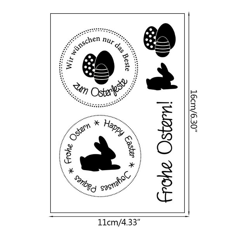 Tem Đóng Dấu Bằng Silicon Trong Suốt Hình Chữ Happy Easter