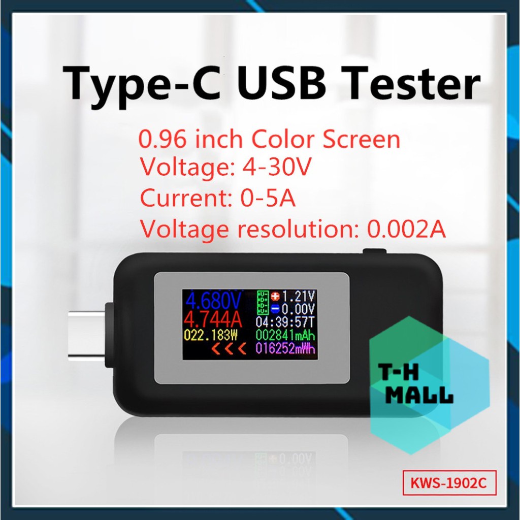 USB tester / kiểm tra đo dòng điện, điện áp type C màn hình màu KEWEISI KWS-1902C