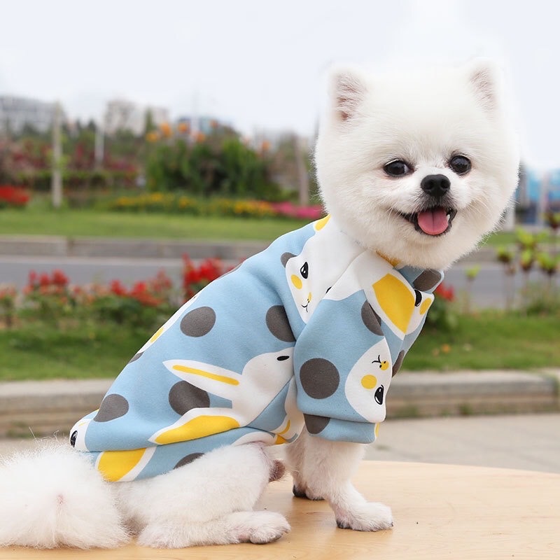 Áo cho thú cưng - áo thun nỉ hình các họa tiết hoạt hình màu sắc dễ thương cho thú cưng