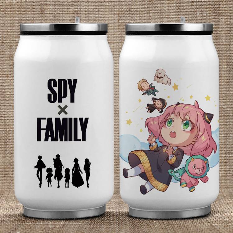 Bình Nước Giữ Nhiệt Bằng Thép Không Gỉ 304 Hai Lớp In Hình Anime Anya Loid Yor 350ML