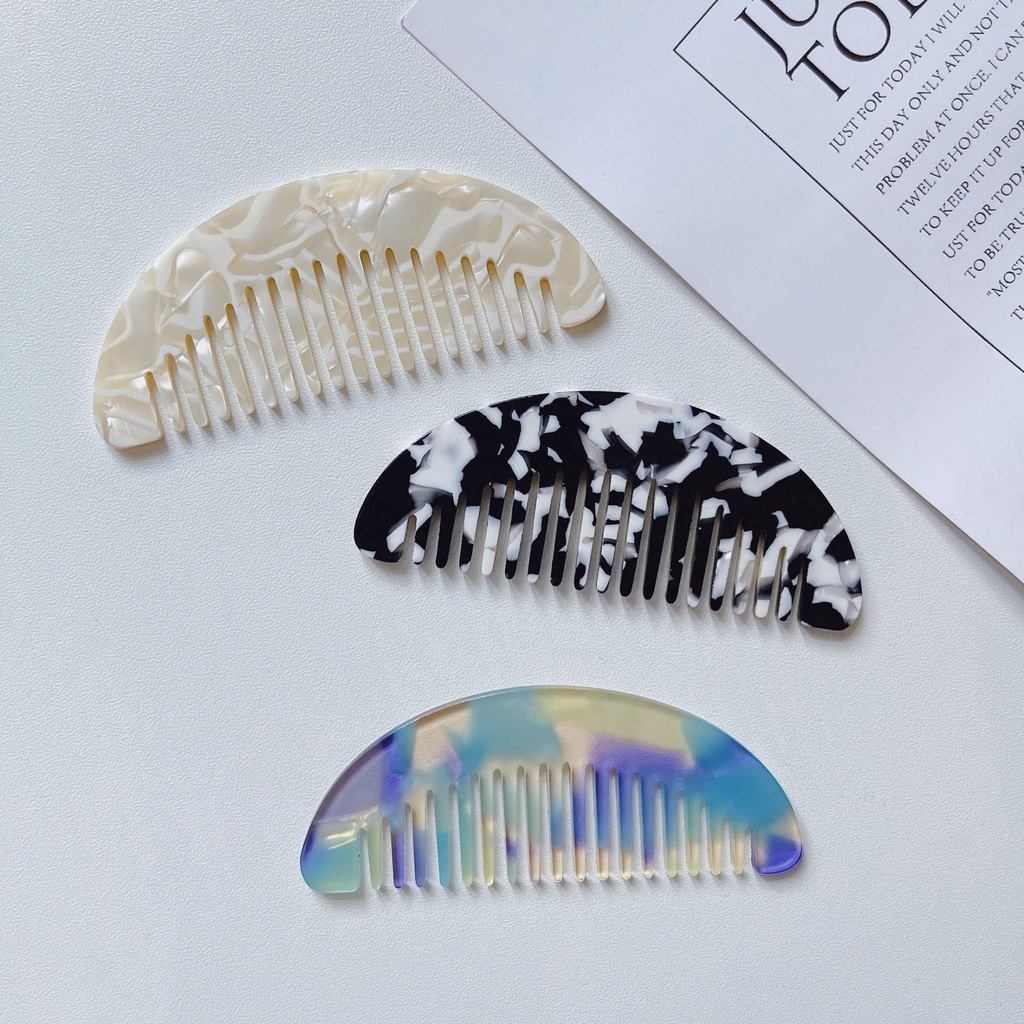 Lược Mini Hoạ Tiết Vân Đá Độc Đáo Phong Cách Hàn Quốc Cho Nữ