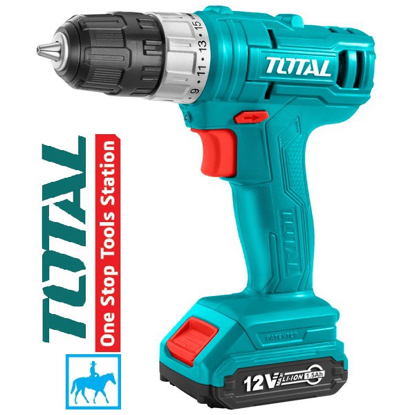 TOTAL Máy Khoan Bắt Vít Siết Vít Cầm Tay Dùng Pin Sạc 12V TDLI1211 Bao Gồm Pin Sạc 12V và Sạc