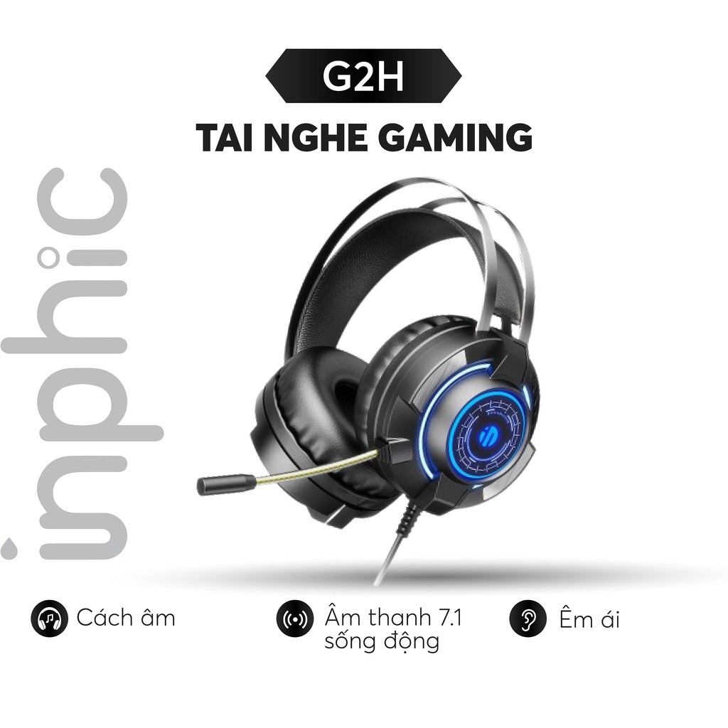 Tai Nghe Headphone Gaming 7.1 ARINFA INPHIC G2H - Âm Siêu Trầm Sống Động Nhẹ Dẻo Cho Game Thủ Chuyên Nghiệp