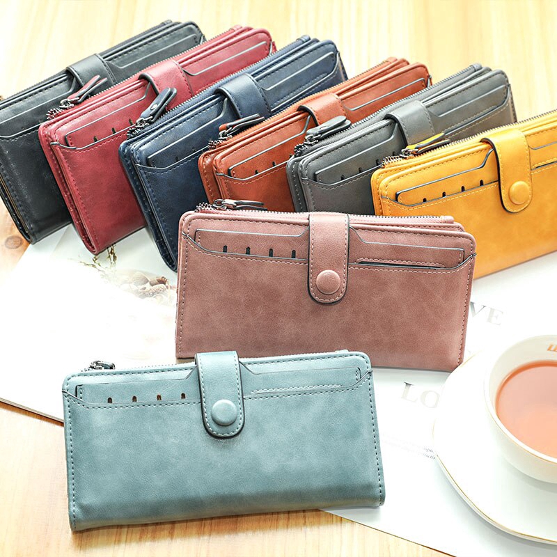 Ví cầm tay dáng dài bằng da PU mềm chất lượng cao thời trang dành cho nữ