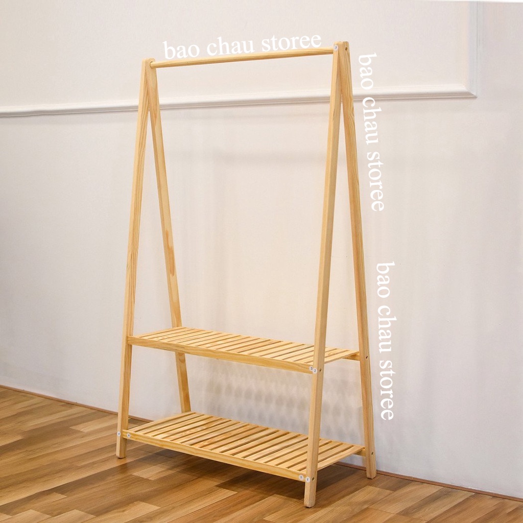 Kệ Treo Quần Áo Chữ A 2 Tầng Gỗ MDF Cao Cấp, Tối Giản, Lắp Ráp Dễ Dàng - Đồ Dùng Phòng Ngủ - bao chau storee