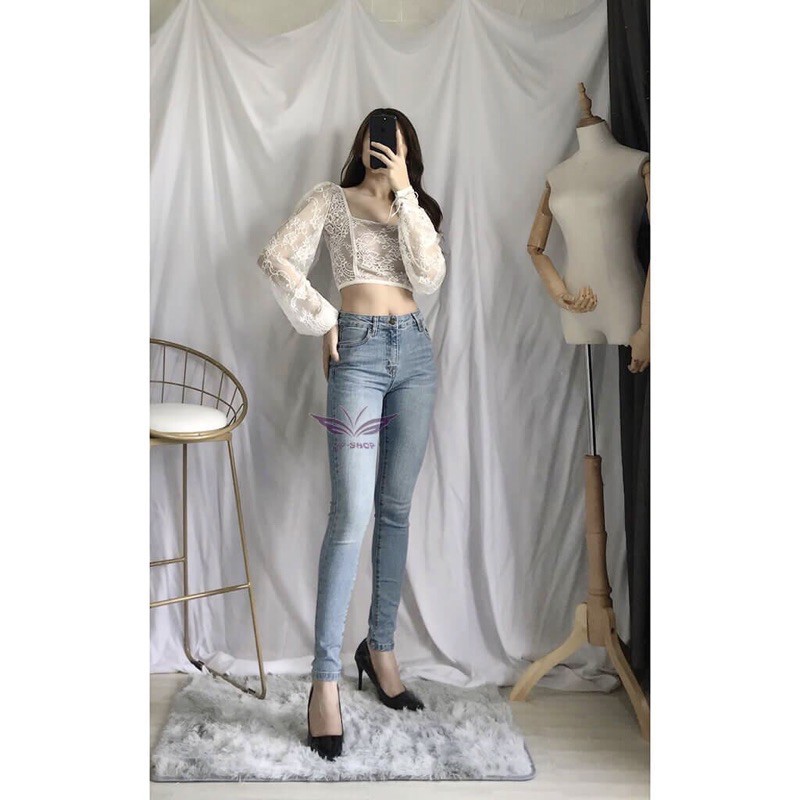 Quần jean nữ lưng cao NPSHOP skinny jeans siêu tôn dáng , quần bò nữ cao cấp dáng ôm basic | BigBuy360 - bigbuy360.vn