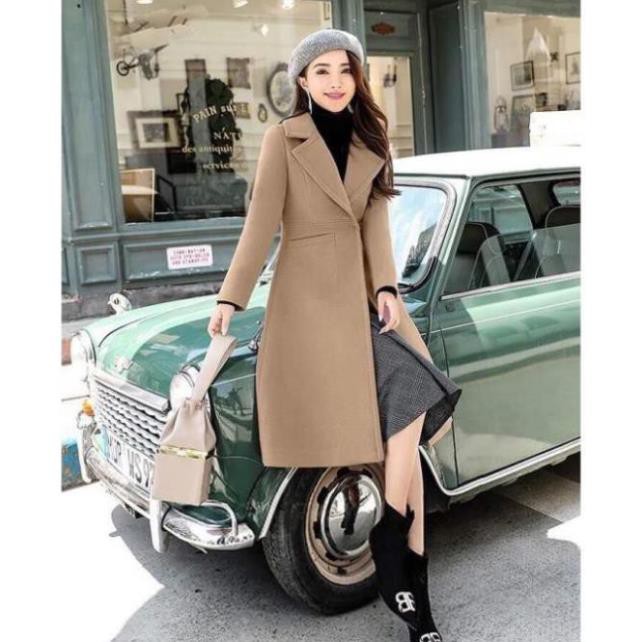 Áo Khoác Dạ Dáng Dài Túi Ngang Cao Cấp Hàng Quảng Châu Đai Ngang Dáng Đẹp | BigBuy360 - bigbuy360.vn