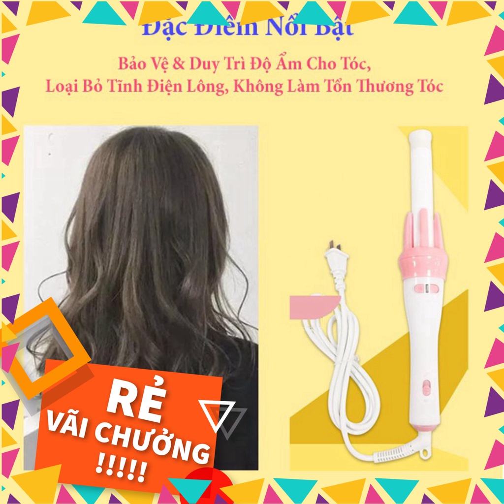 [ XẢ HÀNG ] MÁY LÀM TÓC UỐN XOĂN XOAY TỰ ĐỘNG 360 VIVID & VOGUE HÀN QUỐC, TẶNG KÈM LƯỢC TẠO PHỒNG