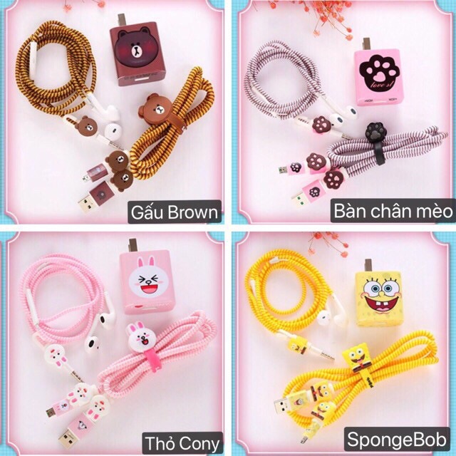 Combo bảo vệ sạc cáp tai nghe.