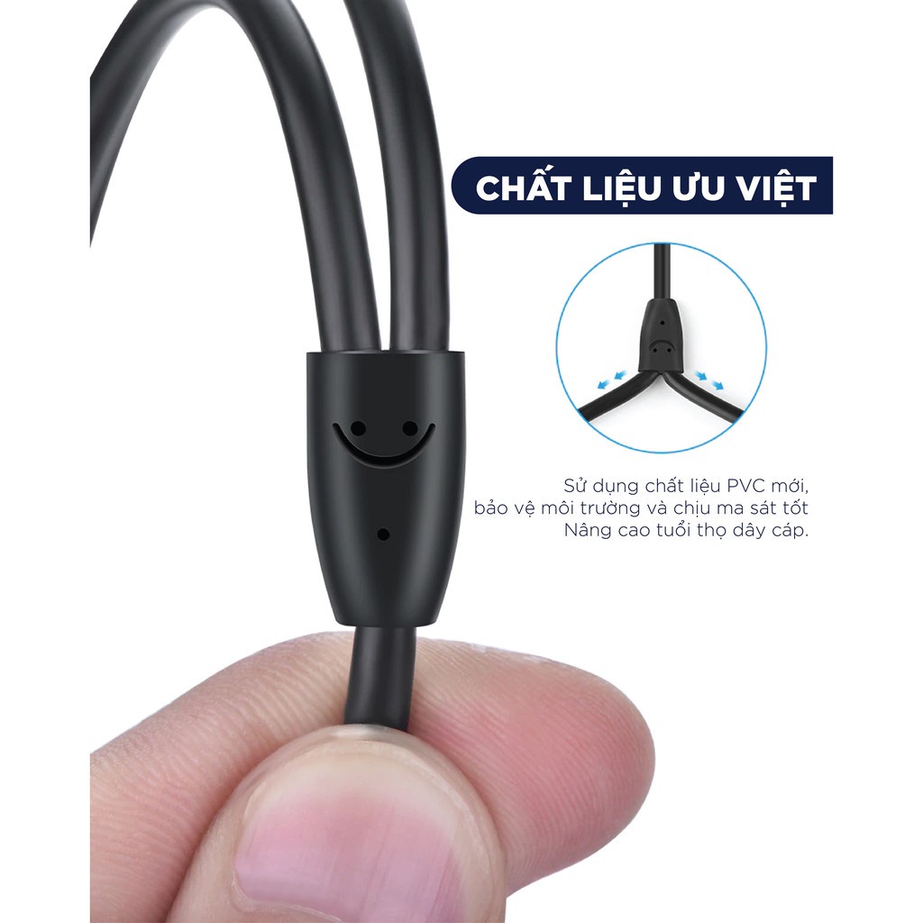 Dây Audio 3.5mm ra 2 đầu RCA  UGREEN AV116 | Đầu nối mạ vàng 14K | Kết nối dễ dàng | Bảo Hành 18 Tháng 1 Đổi 1.