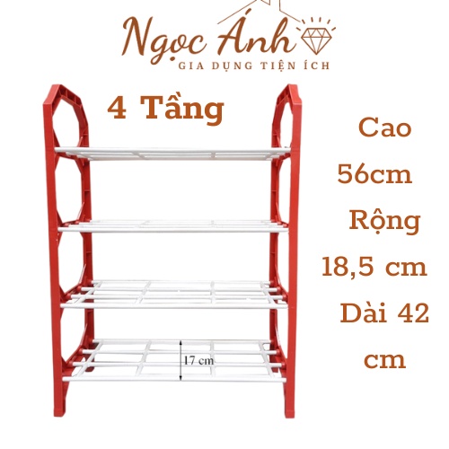 Kệ để giày, Kệ để giày dép 4 tầng innox cao cấp - siêu chắc chắn nhiều màu sắc