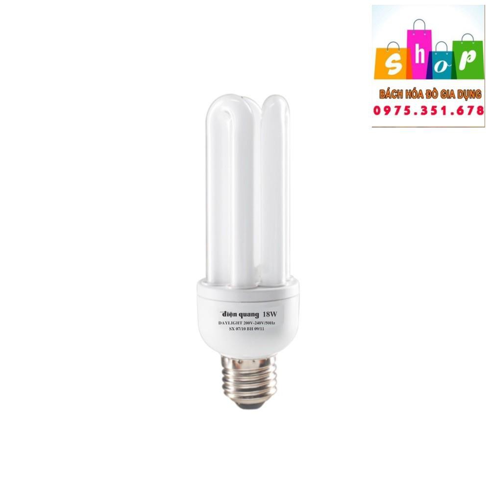 Đèn Compact đui cài-đui xoáy 18W Điện Quang ĐQ-CFL-3U-T4-18W-DL-E27-Giadung24h