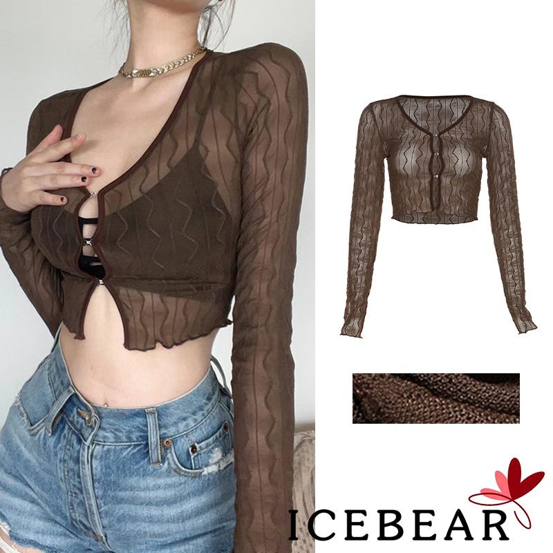 Áo Thun Crop Top Nữ Tay Dài Màu Sắc Thời Trang