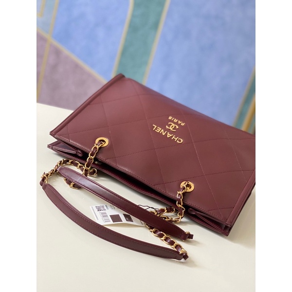 Túi xách nữ thương hiệu Chanel Channel 𝘾𝙝𝙖𝙣𝙚𝙡 CN bản size lớn da thật cao cấp màu đỏ đô hàng vip 1-1