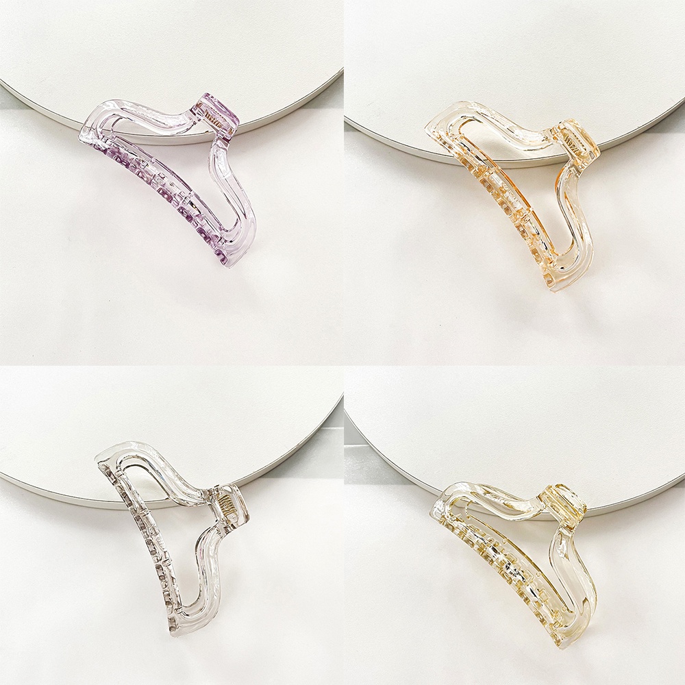 Kẹp tóc hình cá mập bằng nhựa trong suốt cỡ lớn phong cách Hàn Quốc cho nữ